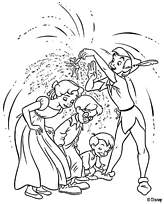 coloriage peter pan asperge les enfants de poudre magique